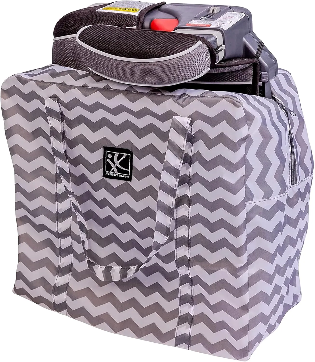 J.L. Childress Go-Go Travel Bag for Backless Booster Seats and Compact Strollers - Fits gb Pockit and BabyZen Yoyo - Booster Seat Travel Bag - Chevron