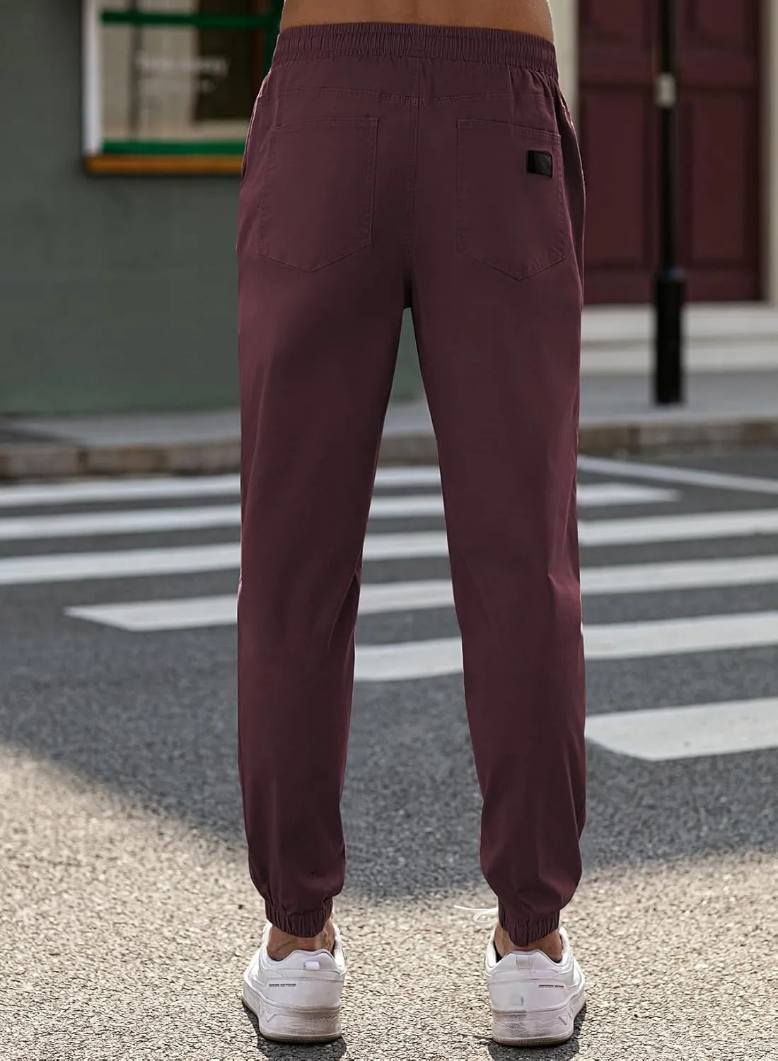 JMIERR Mens Casual Joggers Pants - Cotton Drawstring Chino Cargo Pants Hiking Outdoor Twill Track Jogging Sweatpants Pants