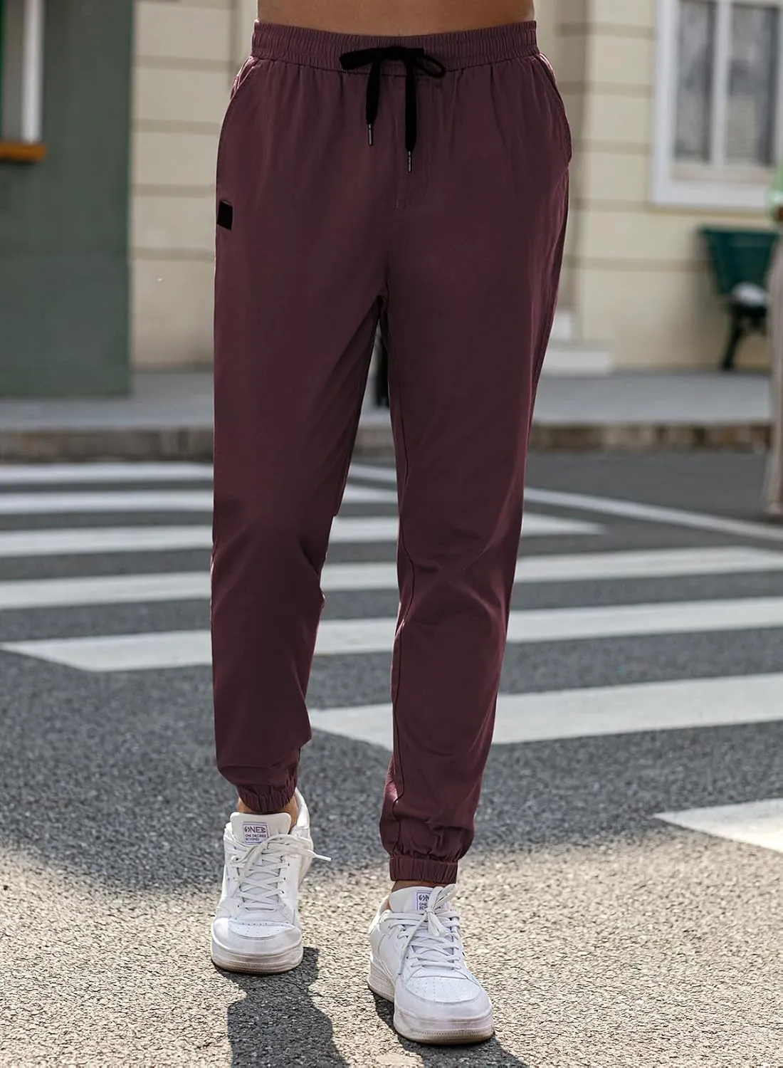 JMIERR Mens Casual Joggers Pants - Cotton Drawstring Chino Cargo Pants Hiking Outdoor Twill Track Jogging Sweatpants Pants
