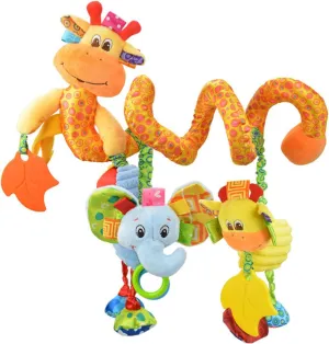 Jollybaby Baby Car Seat Stroller Crib Toys, Plush Spiral Activity Carseat Hanging Toy for Infant Babies 0-3-6-12 Month, Pram Crib Mobile Toy with Music Box for Newborn Boys Girls Gifts (Giraffe)