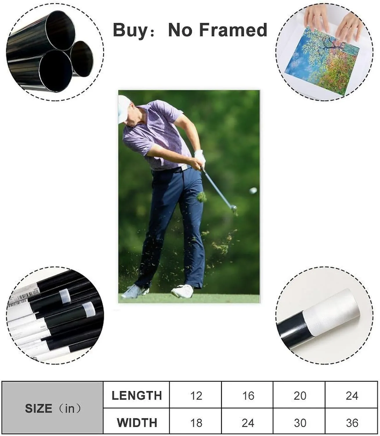 Jordan Spieth Golf Poster30 Canvas Poster Bedroom Decor Sports Landscape Office Room Decor Gift Unframe:12x18inch(30x45cm)