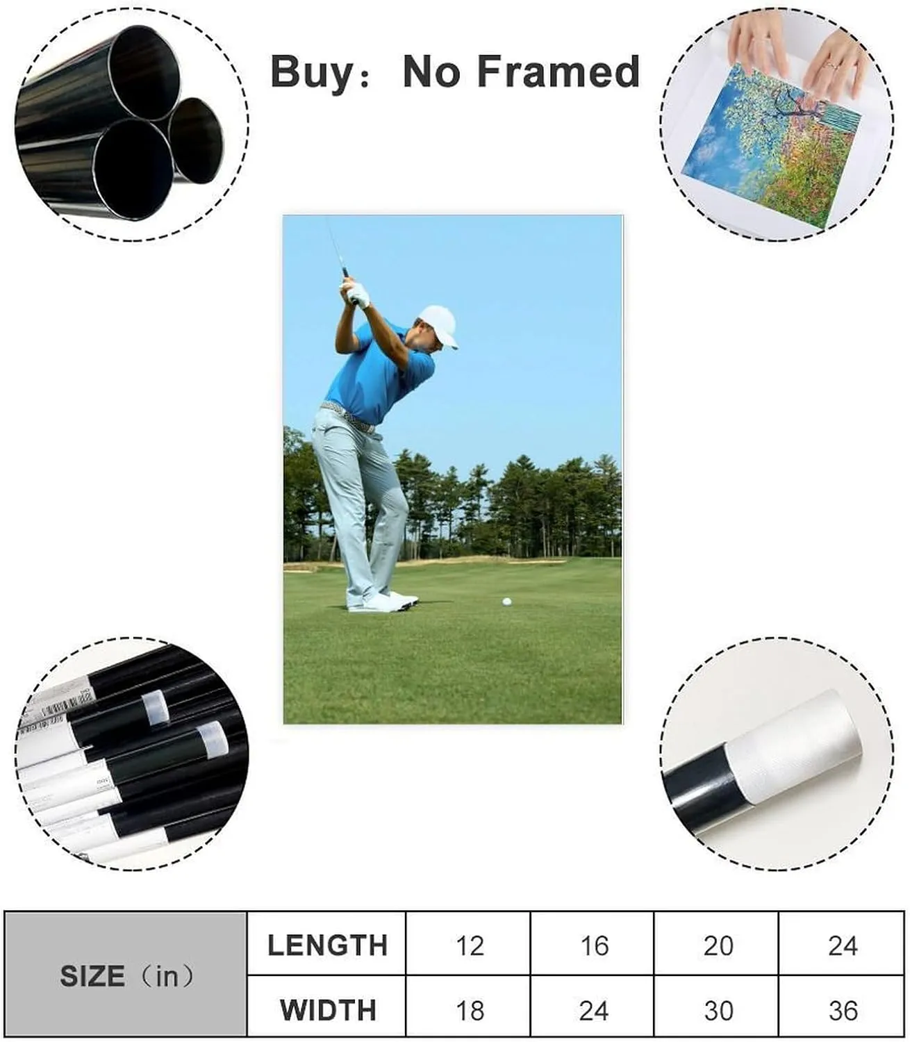 Jordan Spieth Golf Poster62 Canvas Poster Wall Art Decor Print Picture Paintings for Living Room Bedroom Decoration Unframe:24x36inch(60x90cm)