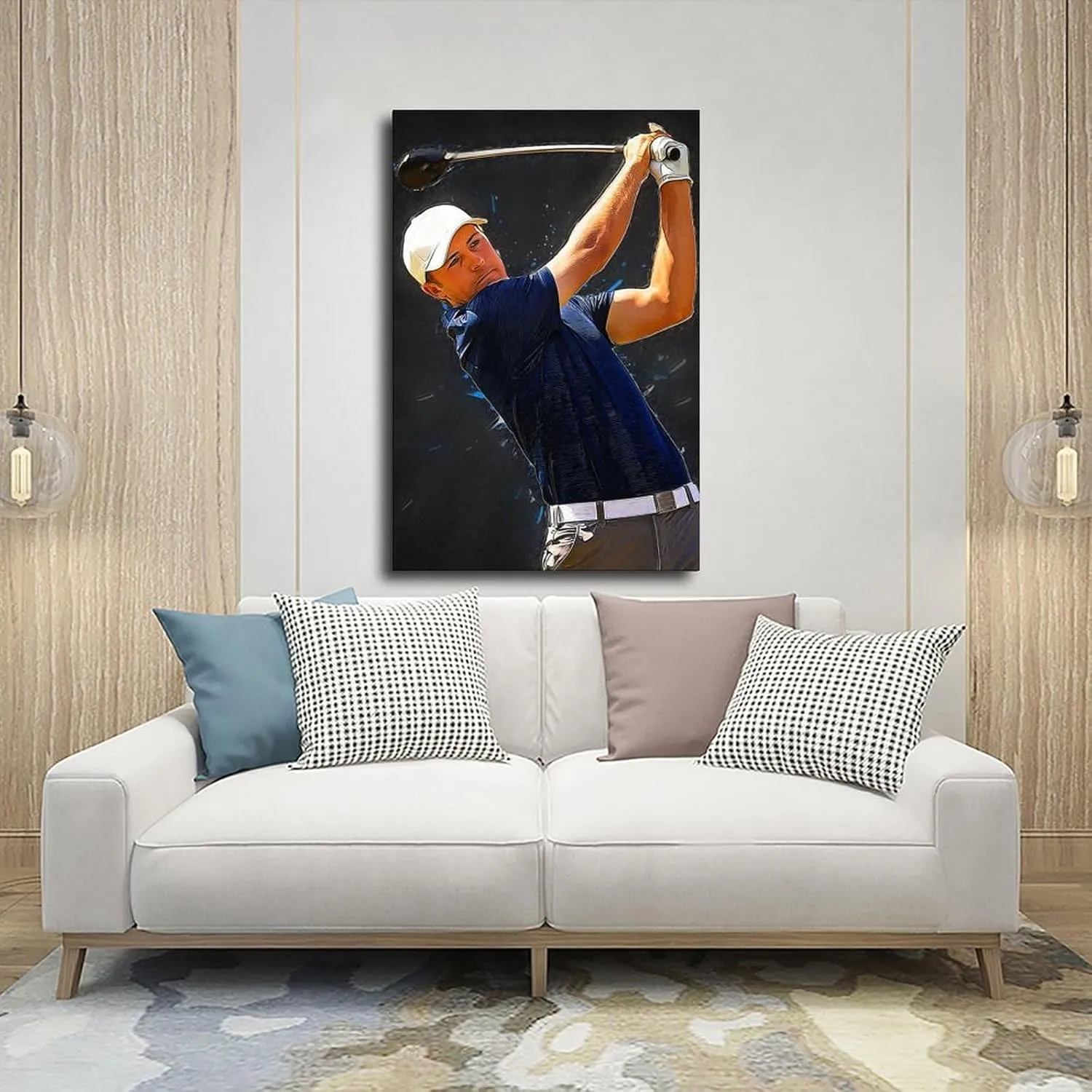 Jordan Spieth Golf Poster80 Canvas Poster Bedroom Decor Sports Landscape Office Room Decor Gift Frame:12x18inch(30x45cm)