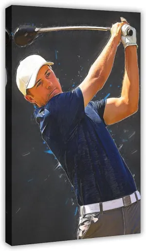 Jordan Spieth Golf Poster80 Canvas Poster Bedroom Decor Sports Landscape Office Room Decor Gift Frame:12x18inch(30x45cm)