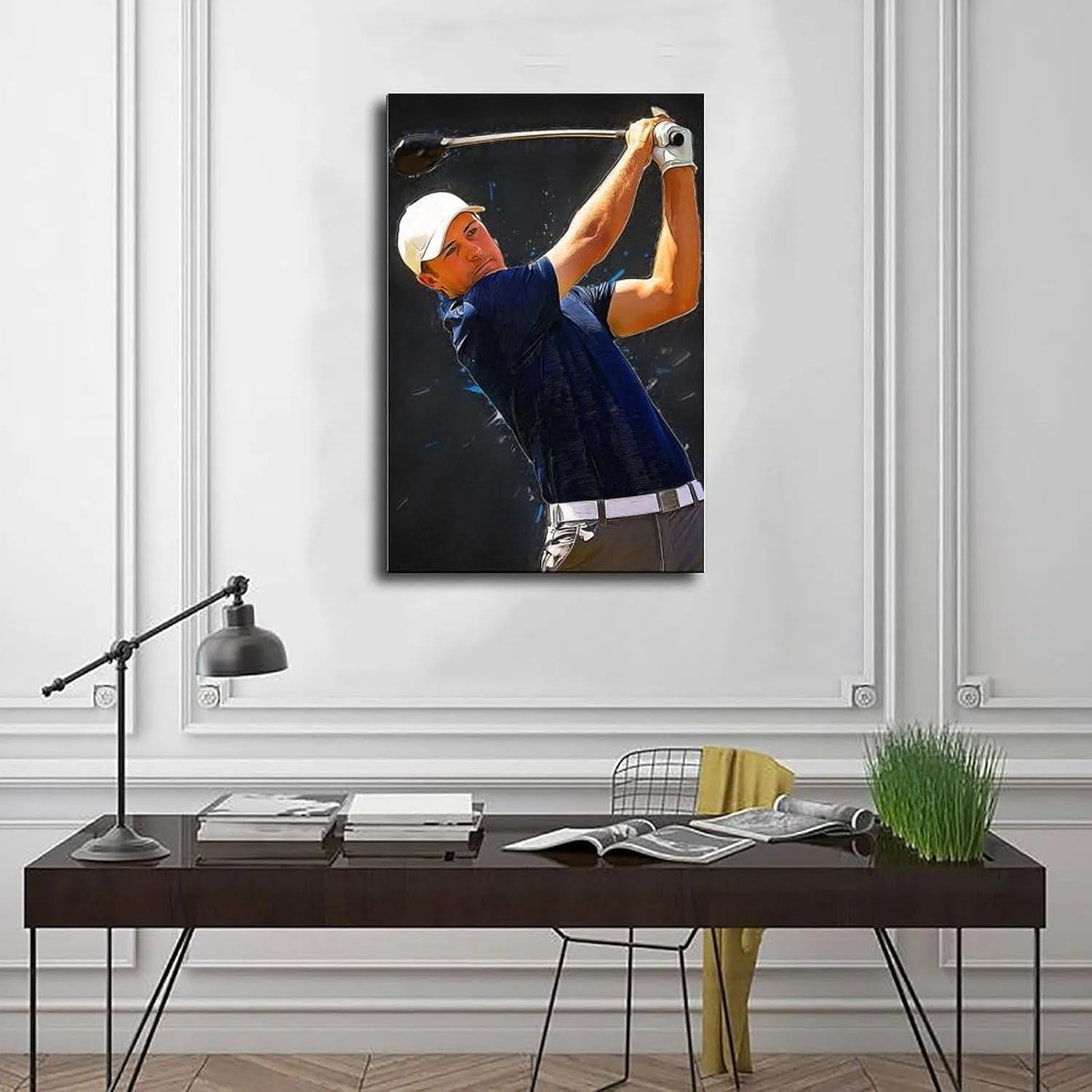 Jordan Spieth Golf Poster80 Canvas Poster Bedroom Decor Sports Landscape Office Room Decor Gift Frame:12x18inch(30x45cm)