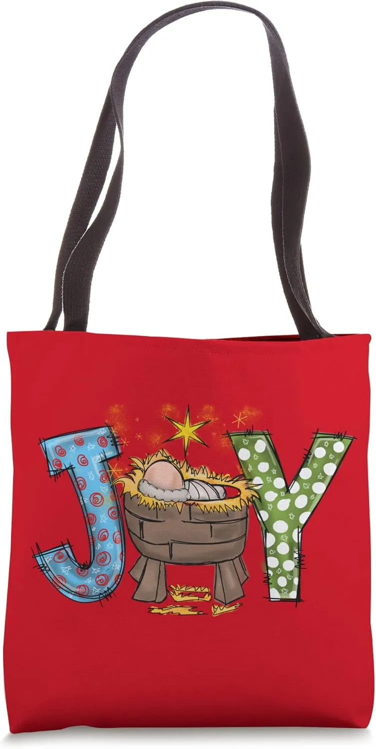 Joy - Christian Christmas Advent Nativity Scene North Star Tote Bag