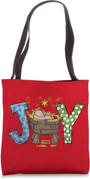 Joy - Christian Christmas Advent Nativity Scene North Star Tote Bag