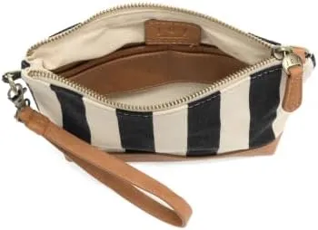 Joy Susan Women's Fashion Purse Awning Stripe Wristlet Canvas Bag Hand Bag