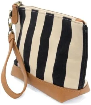 Joy Susan Women's Fashion Purse Awning Stripe Wristlet Canvas Bag Hand Bag
