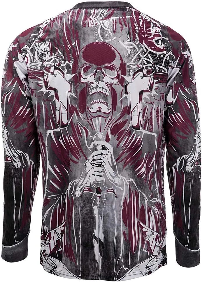 JPOJPO Men's Cycling Jersey MTB T Shirt Long Sleeve Mountain Bike Motorcycle Bicycle Clothes Anti-UV