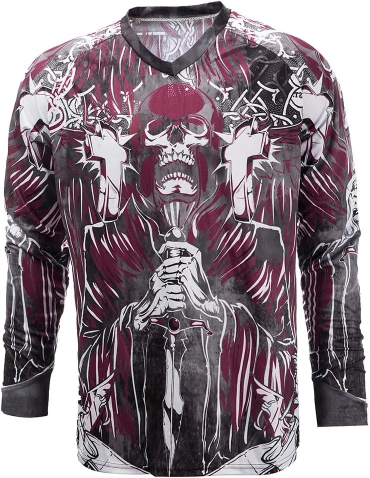 JPOJPO Men's Cycling Jersey MTB T Shirt Long Sleeve Mountain Bike Motorcycle Bicycle Clothes Anti-UV