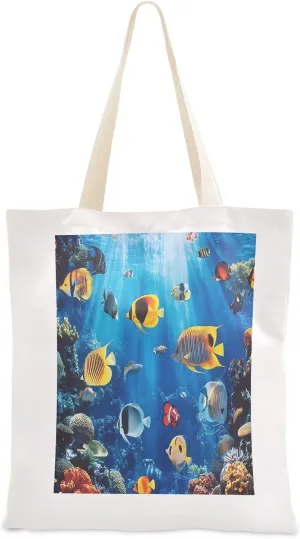 JSTEL Canvas Tote Bag for Women with Pocket,Canvas Tote Purse Shopping Bag