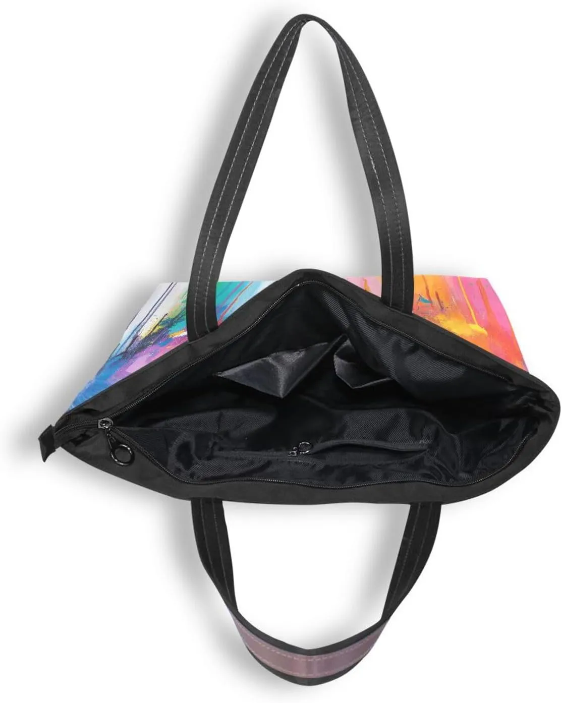 JSTEL Tote Bag for Women with Zipper,Polyester Tote Purse Holiday Tote Bag Work Handbag Women Gift