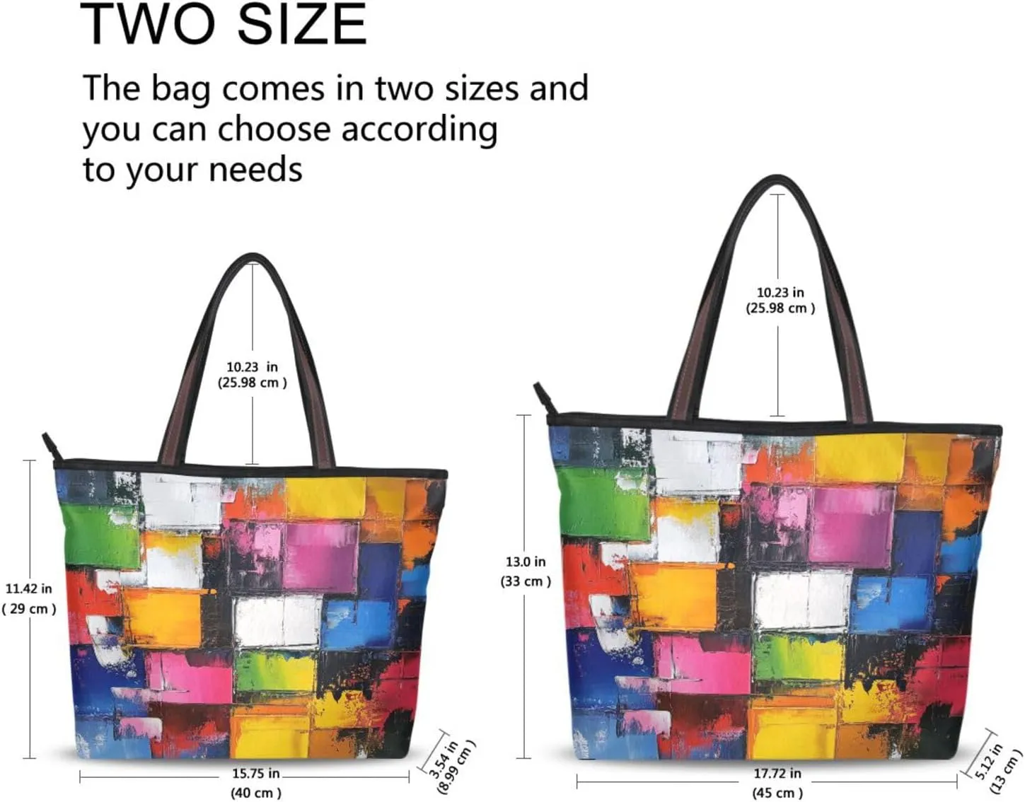 JSTEL Tote Bag for Women with Zipper,Polyester Tote Purse Holiday Tote Bag Work Handbag Women Gift