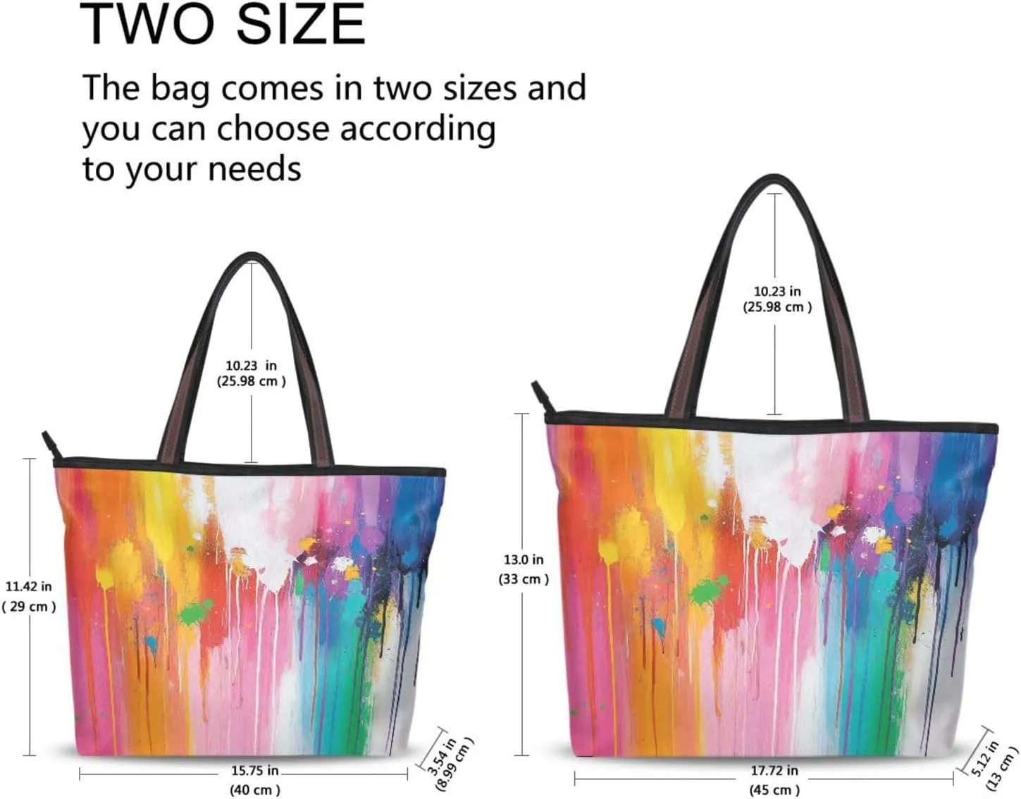 JSTEL Tote Bag for Women with Zipper,Polyester Tote Purse Holiday Tote Bag Work Handbag Women Gift