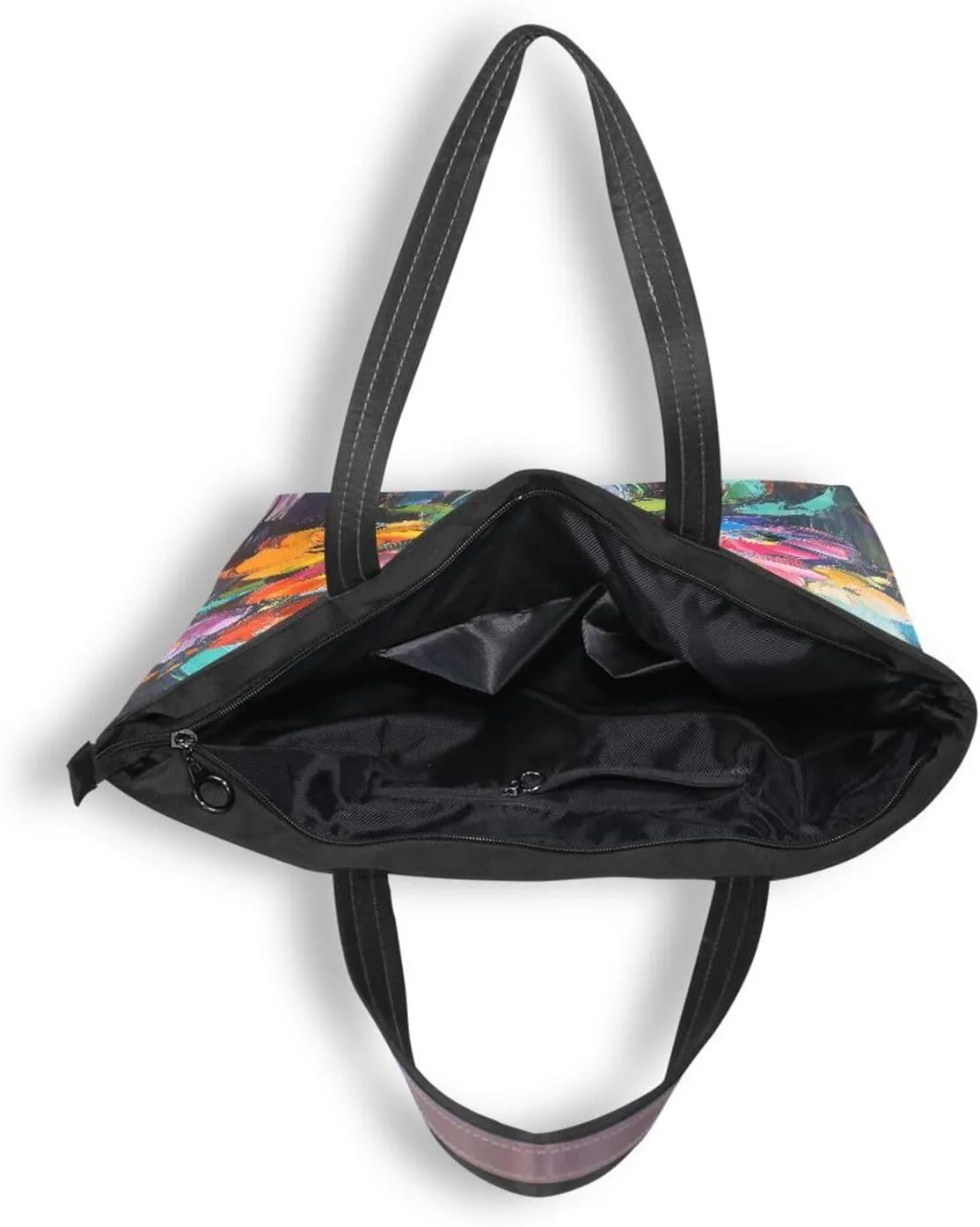 JSTEL Tote Bag for Women with Zipper,Polyester Tote Purse Holiday Tote Bag Work Handbag Women Gift