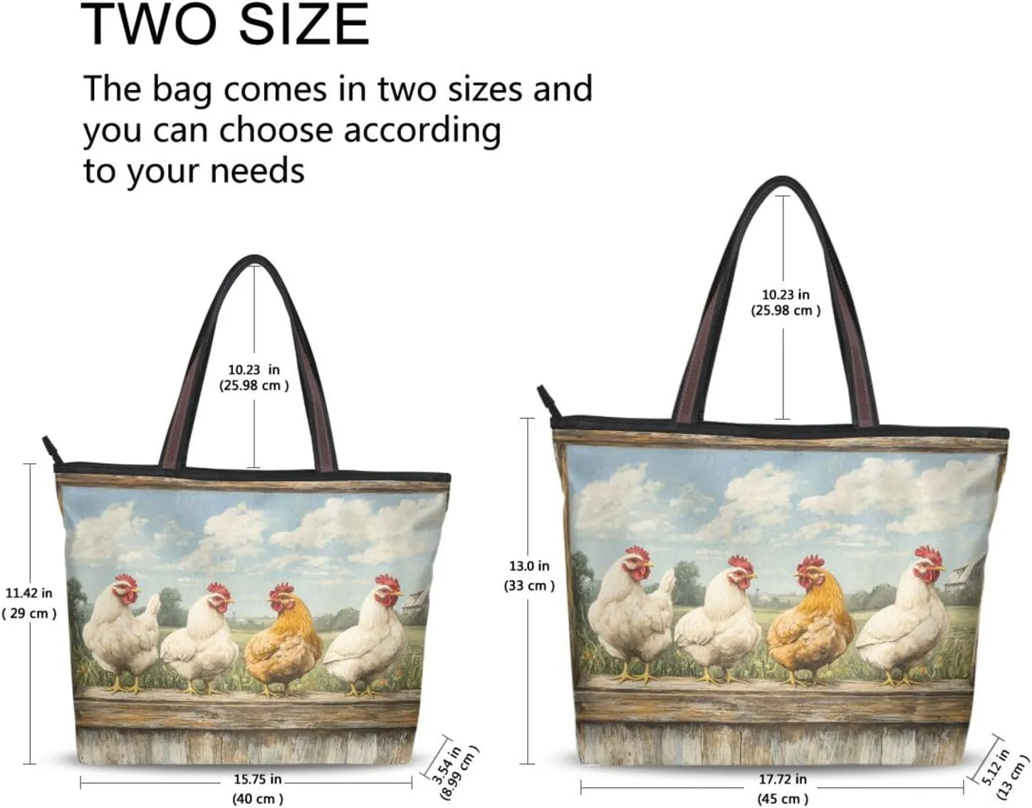 JSTEL Tote Bag for Women with Zipper,Polyester Tote Purse Holiday Tote Bag Work Handbag Women Gift