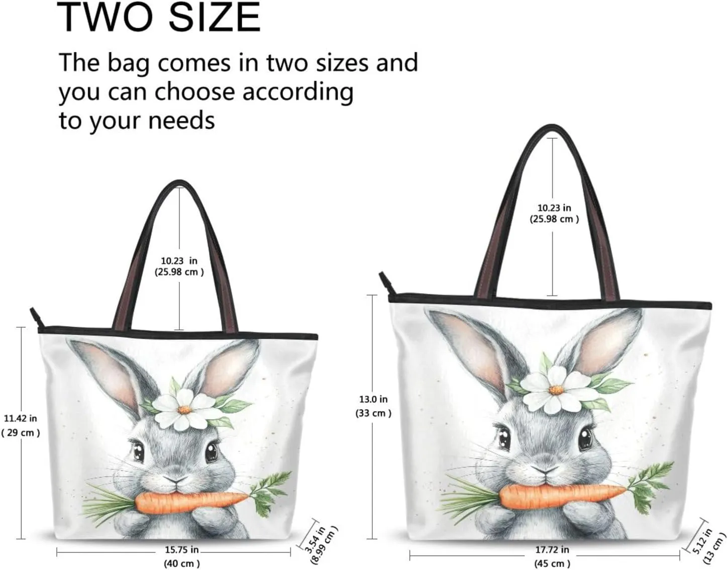 JSTEL Tote Bag for Women with Zipper,Polyester Tote Purse Holiday Tote Bag Work Handbag Women Gift