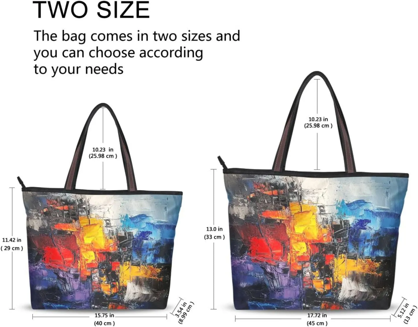 JSTEL Tote Bag for Women with Zipper,Polyester Tote Purse Holiday Tote Bag Work Handbag Women Gift