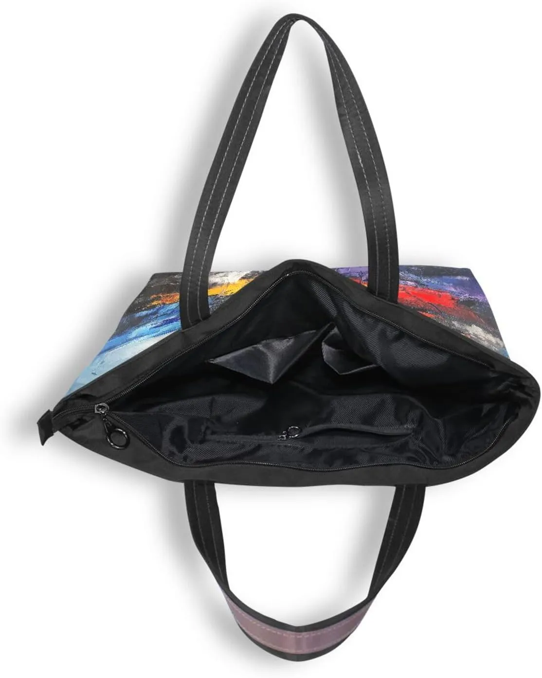 JSTEL Tote Bag for Women with Zipper,Polyester Tote Purse Holiday Tote Bag Work Handbag Women Gift