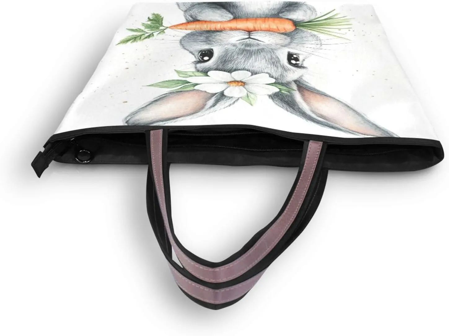 JSTEL Tote Bag for Women with Zipper,Polyester Tote Purse Holiday Tote Bag Work Handbag Women Gift