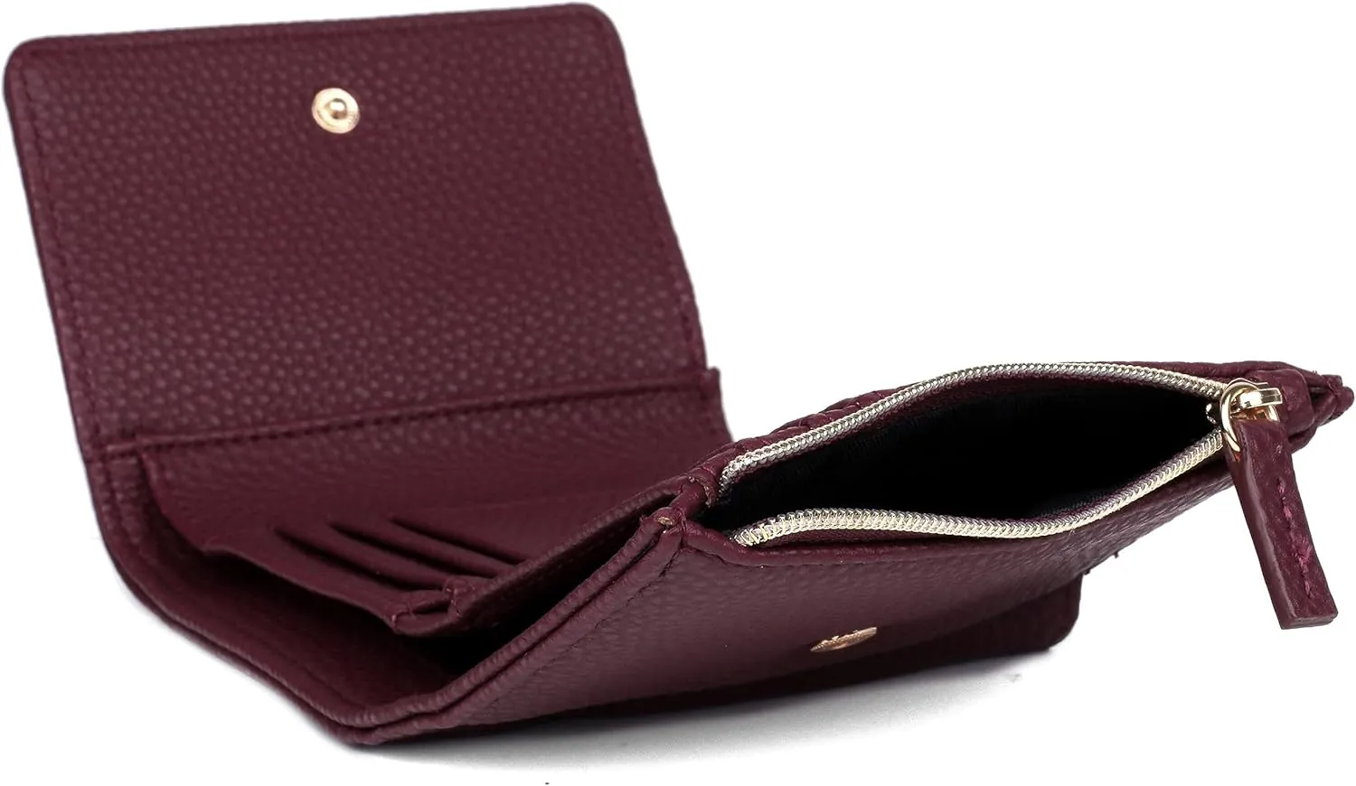 Julia Buxton Solid Pebble Vegan Leather Medium Trifold
