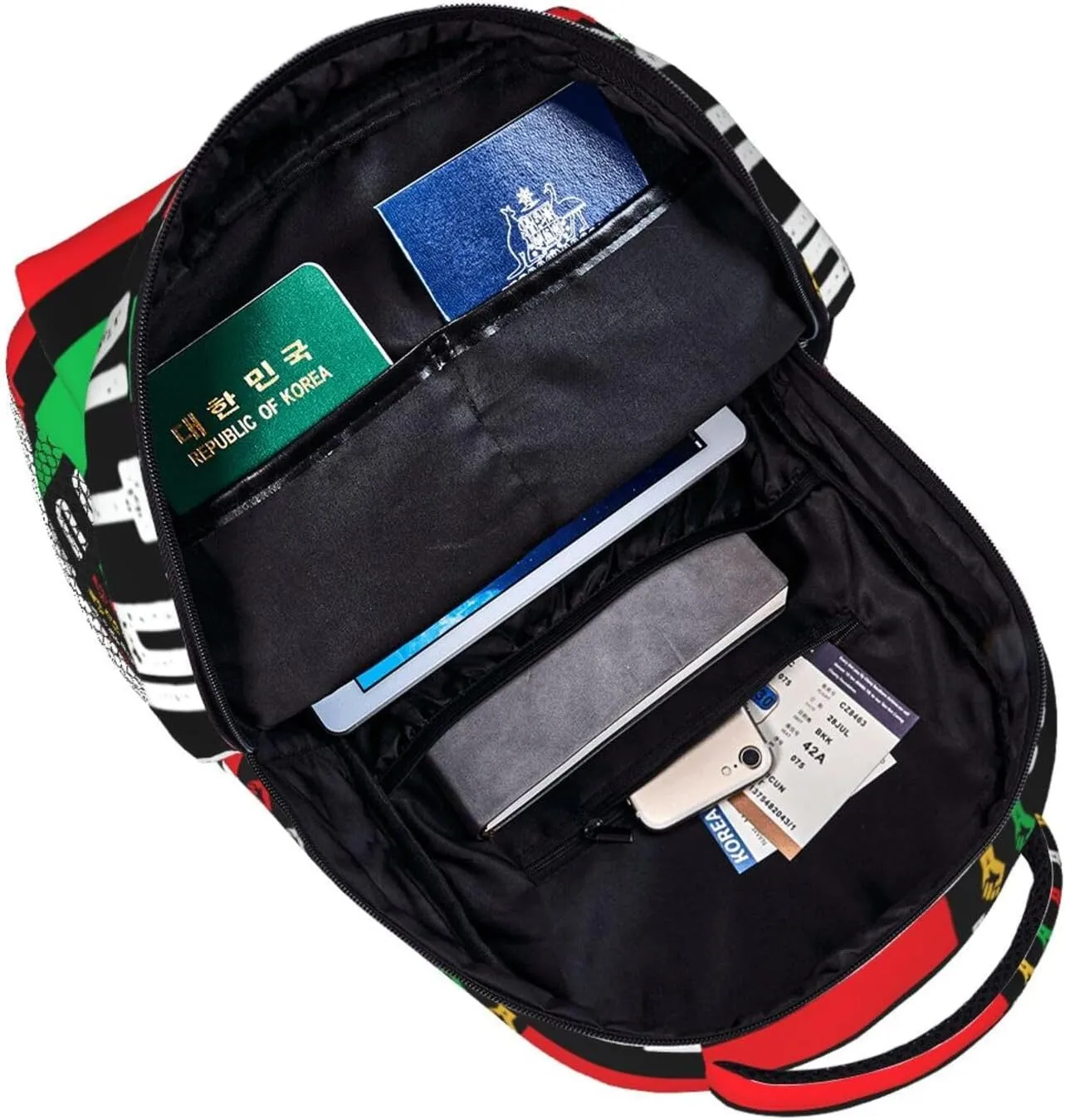 Juneteenth African American Flag Fist Backpack Lightweight Laptop Backpack Casual Daypack Travel Double Shoulder Bag For Women Men