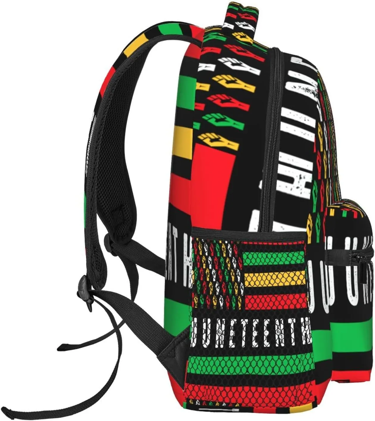 Juneteenth African American Flag Fist Backpack Lightweight Laptop Backpack Casual Daypack Travel Double Shoulder Bag For Women Men