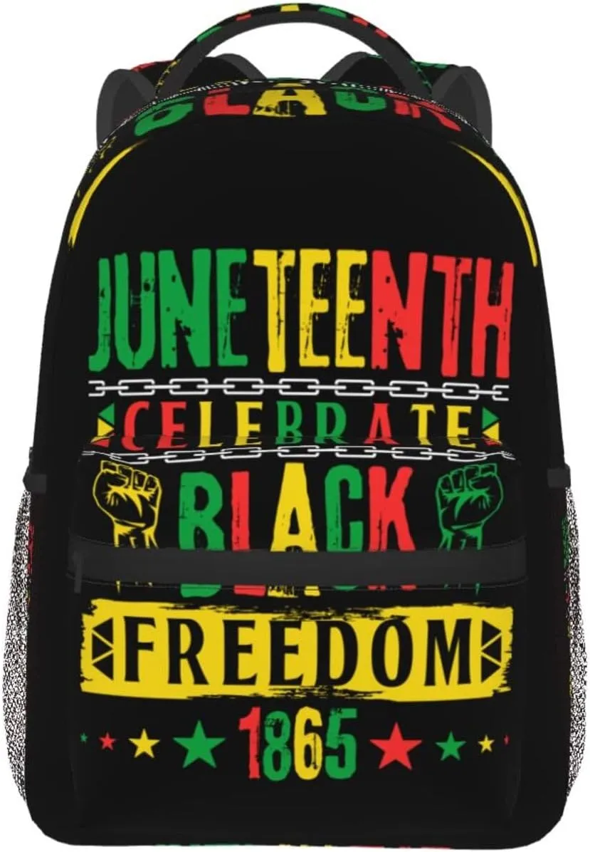 Juneteenth Celebrate Black Freedom Backpack Lightweight Laptop Backpack Casual Daypack Travel Double Shoulder Bag For Women Men