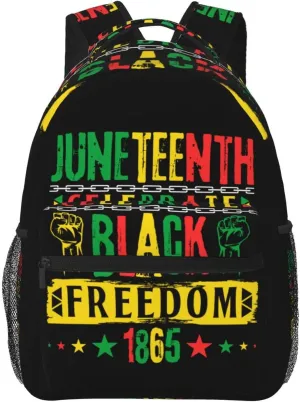 Juneteenth Celebrate Black Freedom Backpack Lightweight Laptop Backpack Casual Daypack Travel Double Shoulder Bag For Women Men