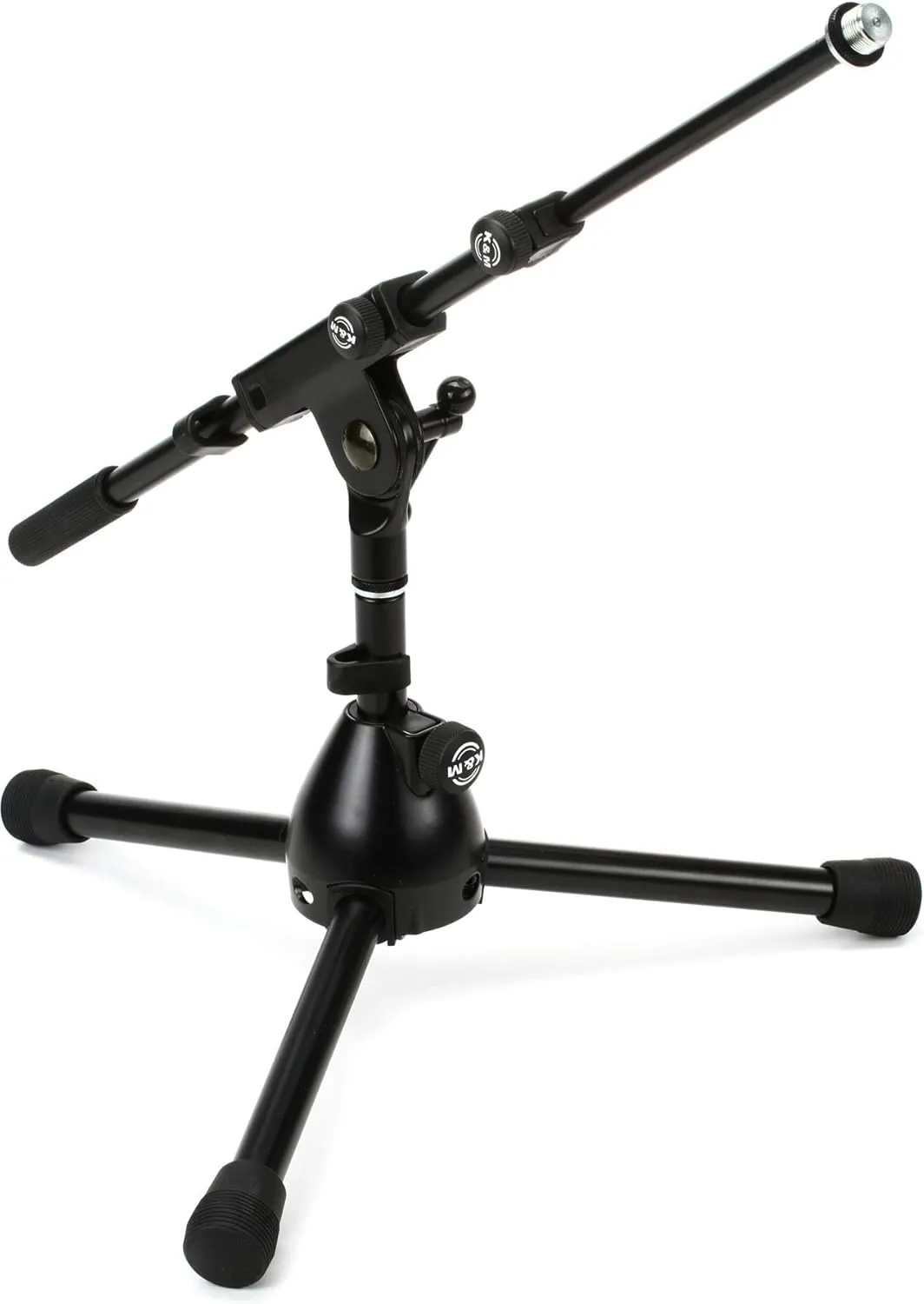 K&M - Konig & Meyer 25950.500.55 - Very Low Level Microphone Compact Stand - 2-piece Telescopic Boom Arm - Zinc Die-Cast Base - Professional Grade For All Musicians - German Made - Black