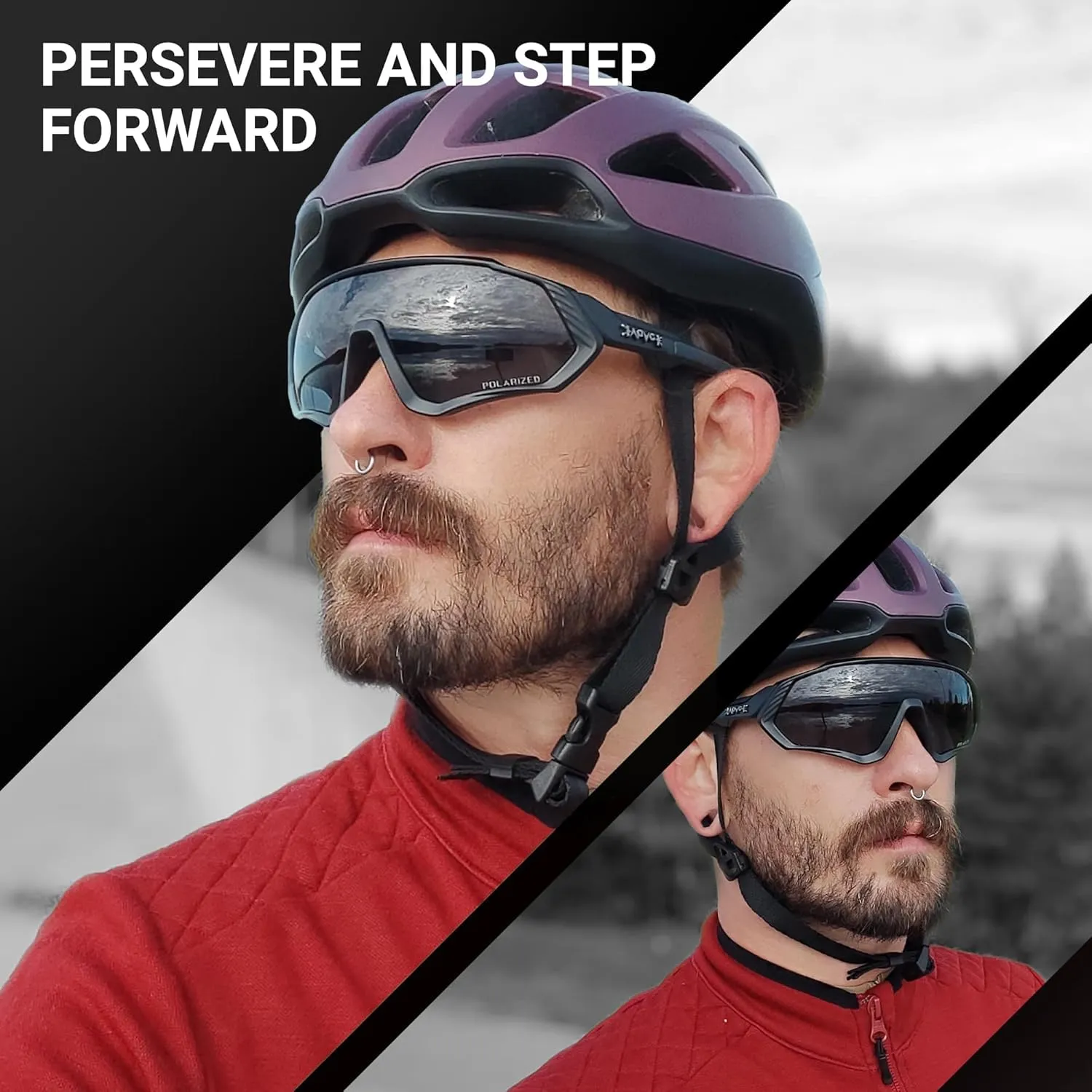 KAPVOE Cycling Glasses Men Women Polarized Sports Sunglasses With 1 Lens Or 5 Lenses MTB Mountain Bike Eyewear - K9408