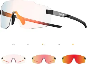 KAPVOE Photochromic Cycling Glasses for Men Women Sport Sunglasses UV Protection Driving Mountain Running MTB Frameless K341