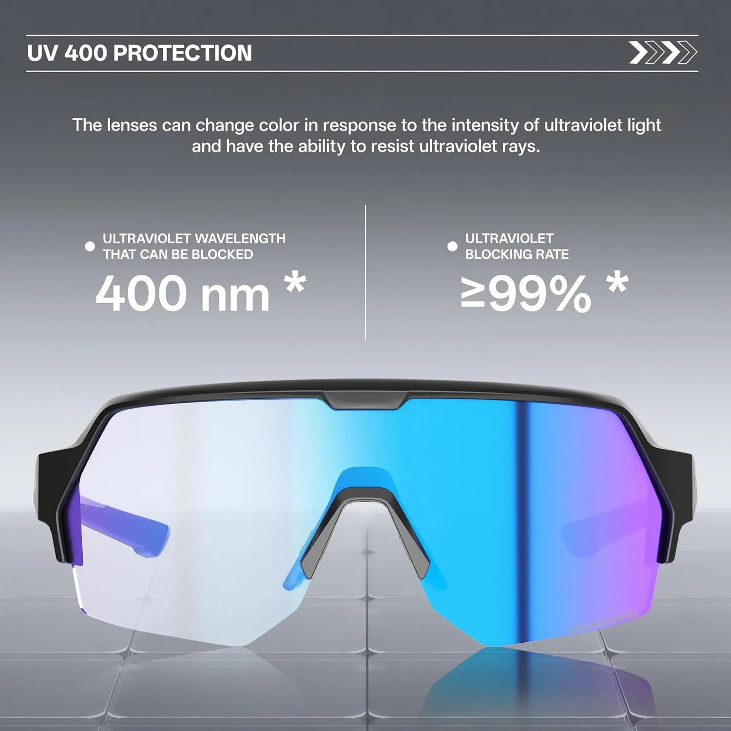 KAPVOE Photochromic Cycling Glasses for Men Women with UV400 Protection Sports Sunglasses for Biking Running MTB K360
