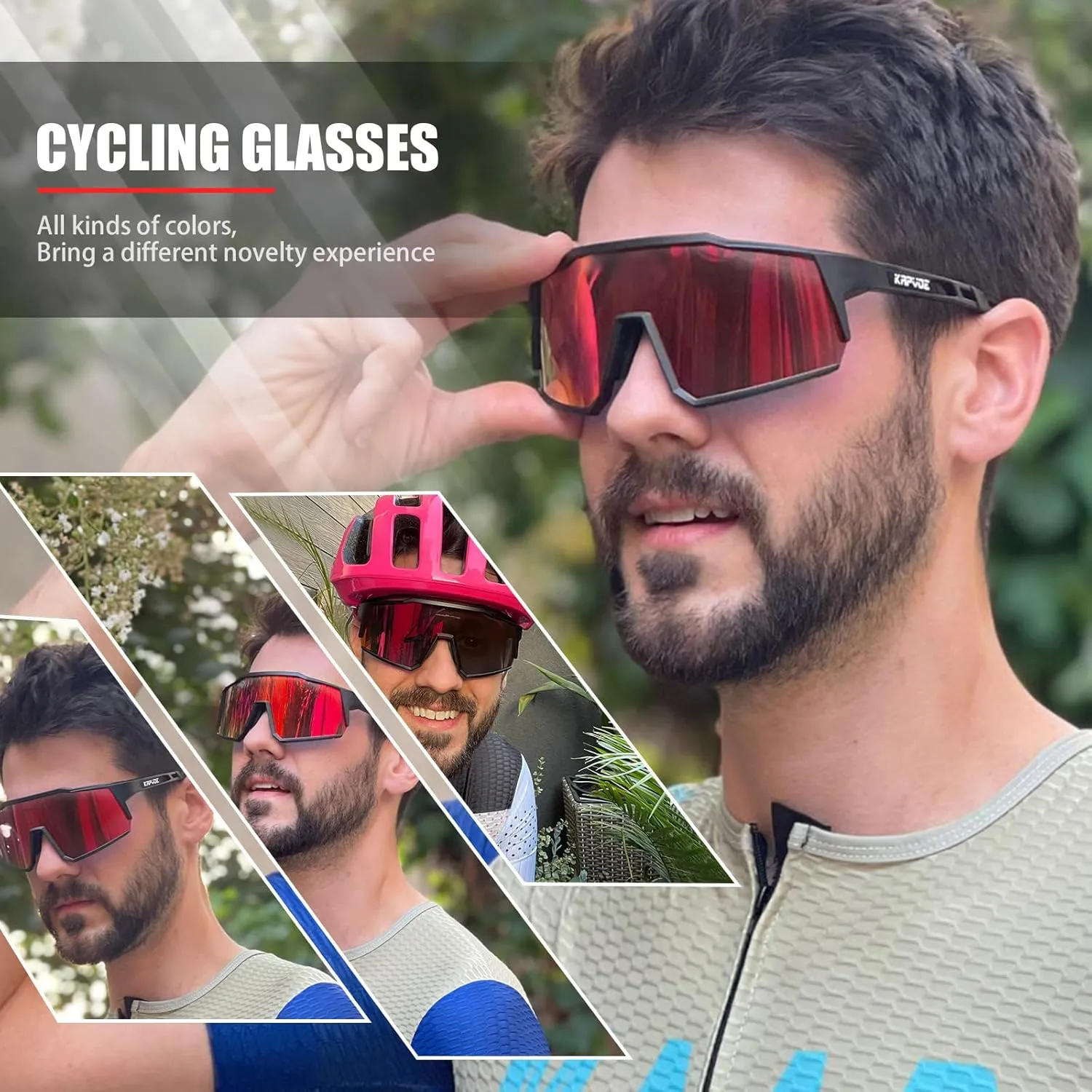 KAPVOE Polarized Glasses With 1 Lens Or 4 Lens UV Protection for Women Men Cycling Sunglasses Tr90 Frame Sports Bike K9022