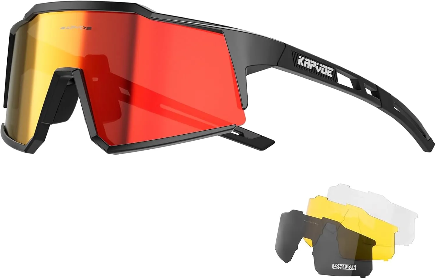 KAPVOE Polarized Glasses With 1 Lens Or 4 Lens UV Protection for Women Men Cycling Sunglasses Tr90 Frame Sports Bike K9022