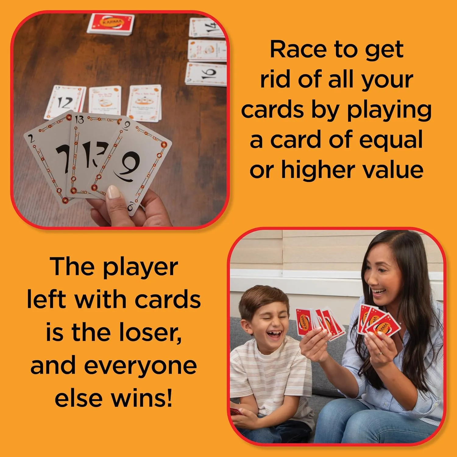 Karma Card Games for Kids – Card Games for Adults, Family Games Night, Card Games for Families, Multi-Player, Screen Free, Travel Games, Playing Cards, What Goes Around, Comes Around, Ages 8 