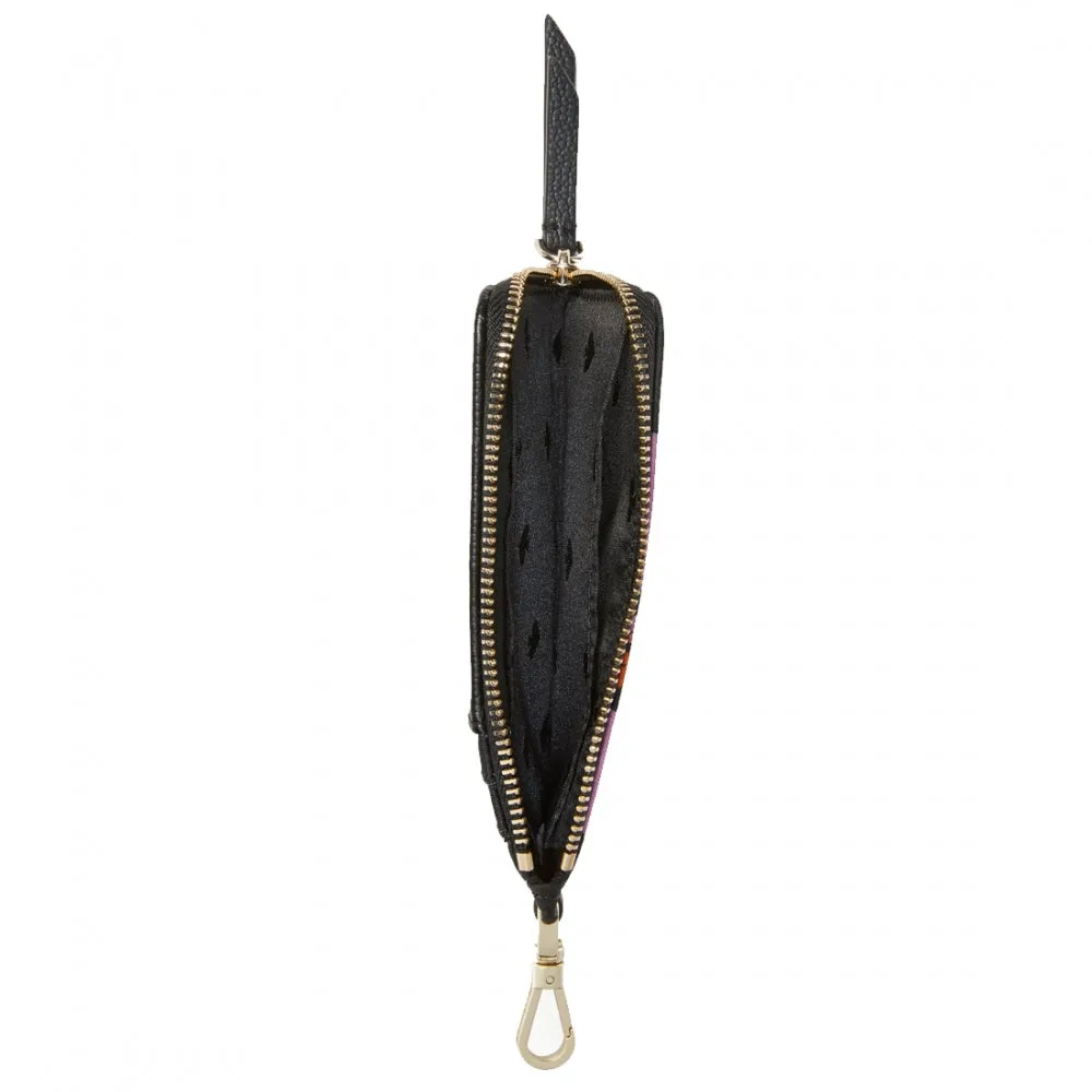 Kate Spade Dawn Grand Flora Card Case Lanyard- Black Multi