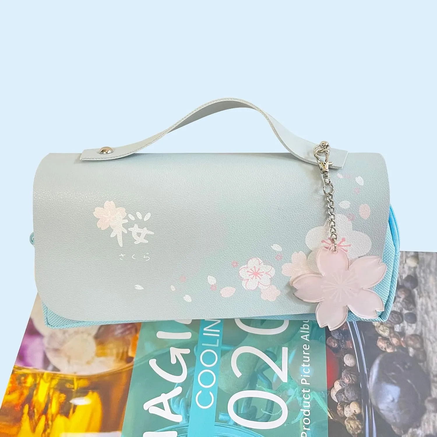 Kawaii Cherry Blossom Pencil Bag Pink Sweet Pencil Case Large Capacity Stationery Pouch School Supplies Makeup Bag