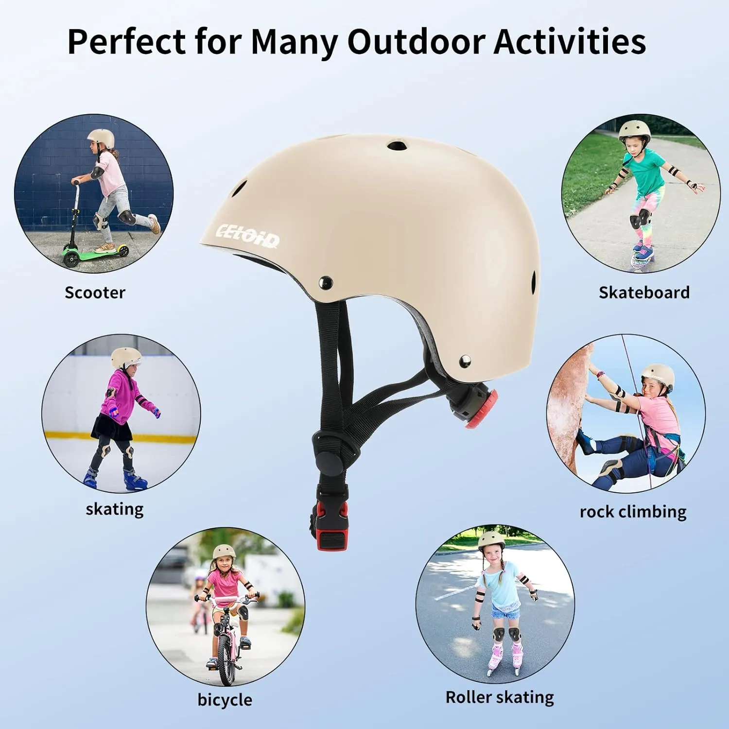 Kids Bike Helmet,Toddler Skateboard Helmets for Ages 2-3-5-8-14 Years Boys Girls，Adjustable Multi-Sport Bicycle Skateboarding Football Roller Skating Scooter Rollerblade Balance Bike Helmet