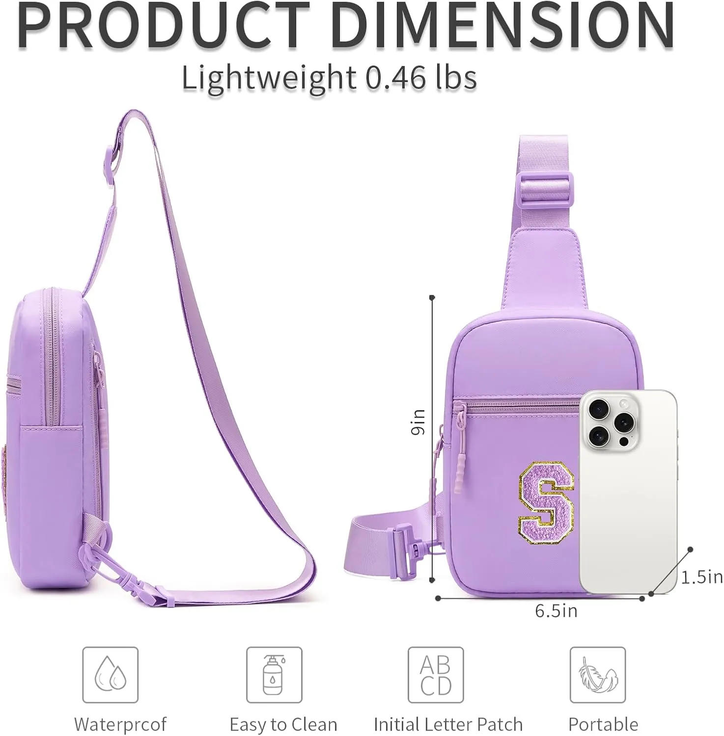 Kids Crossbody Small Sling Bag Initial Girls Fanny Pack Belt Bag Cute Backpack Purse Chest Bag for Girls Gifts