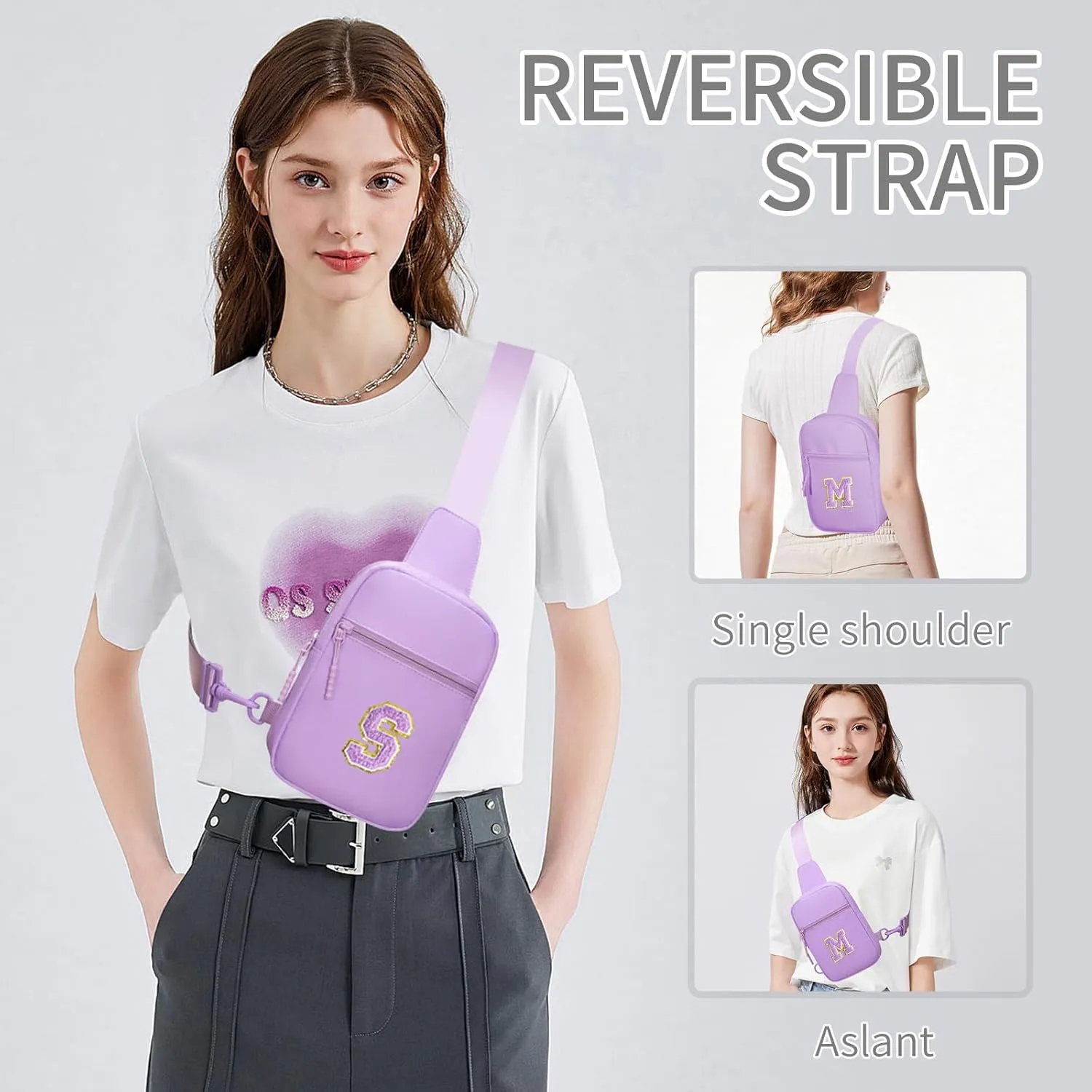 Kids Crossbody Small Sling Bag Initial Girls Fanny Pack Belt Bag Cute Backpack Purse Chest Bag for Girls Gifts