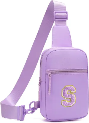 Kids Crossbody Small Sling Bag Initial Girls Fanny Pack Belt Bag Cute Backpack Purse Chest Bag for Girls Gifts
