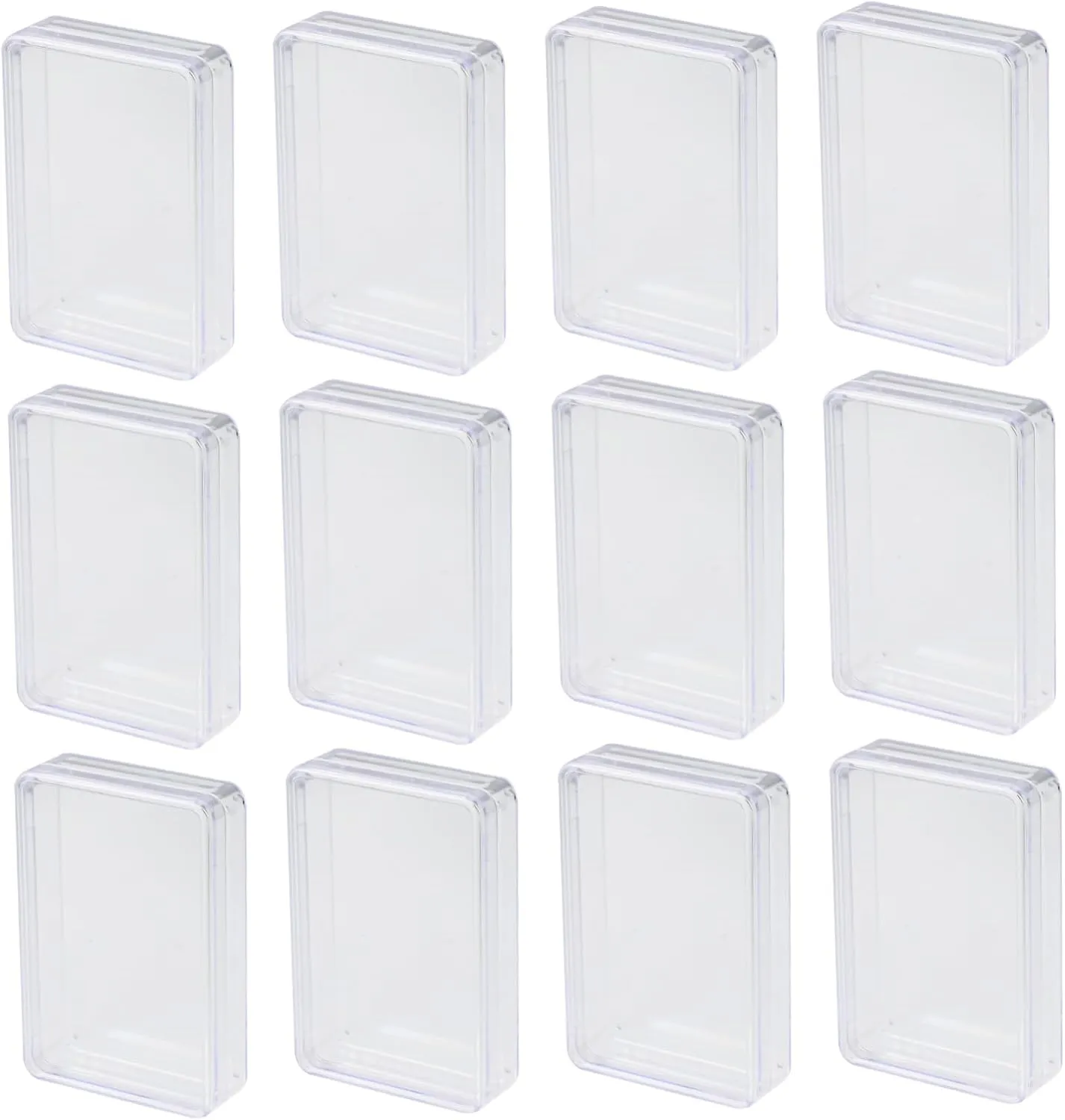 Kisangel 12pcs Boxes Transparent Plastic Box Deck Storage Trading Playing Poker Clear Card Holding Case Organizer
