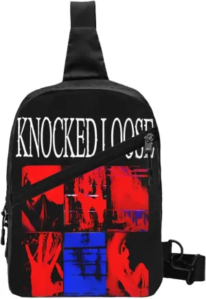 Knocked Music Loose Foldable Crossbody Sling Bags Shoulder Chest Backpack Lightweight Handbag for Cycling Hiking