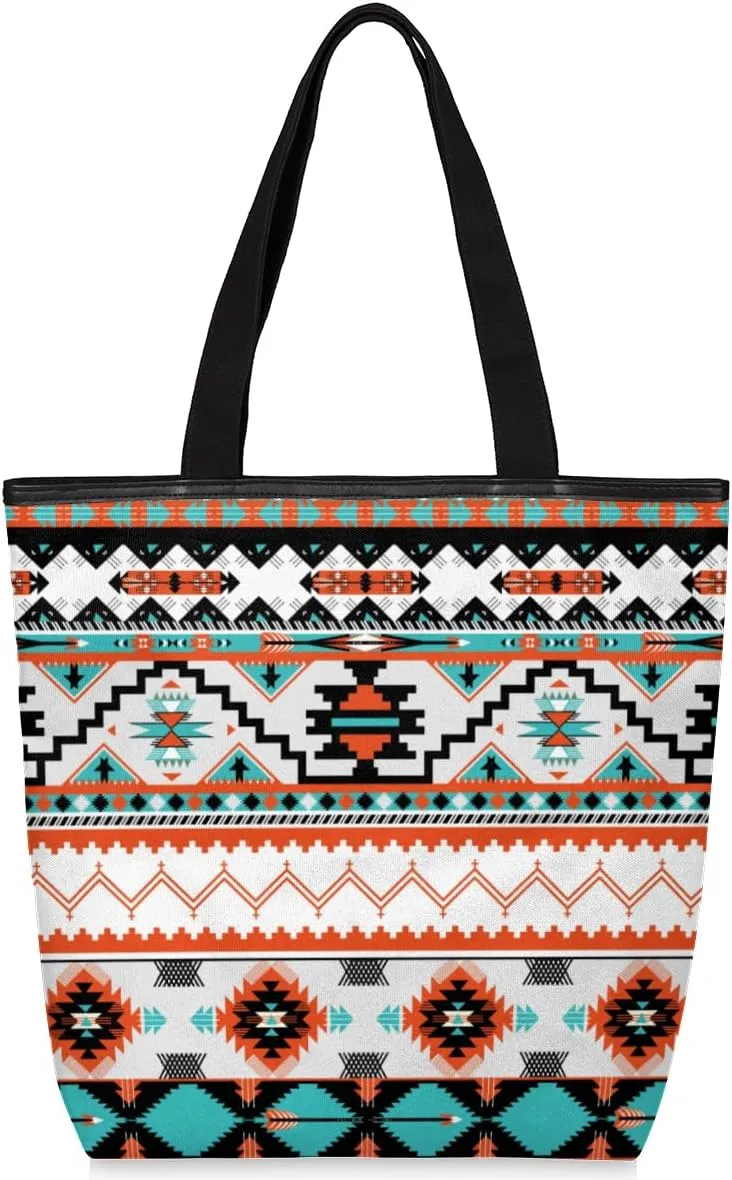 KOBLEN Canvas Tote Bag Reusable Grocery Bags Travel Storage Handbag with Zipper