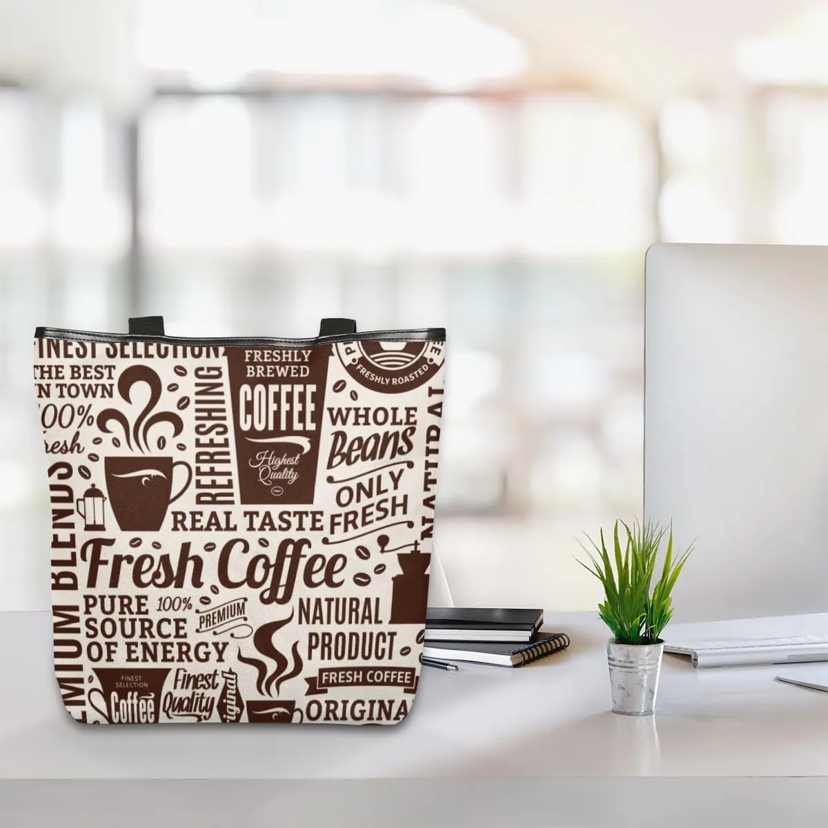 KOBLEN Canvas Tote Bag Reusable Grocery Bags Travel Storage Handbag with Zipper