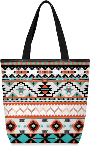 KOBLEN Canvas Tote Bag Reusable Grocery Bags Travel Storage Handbag with Zipper