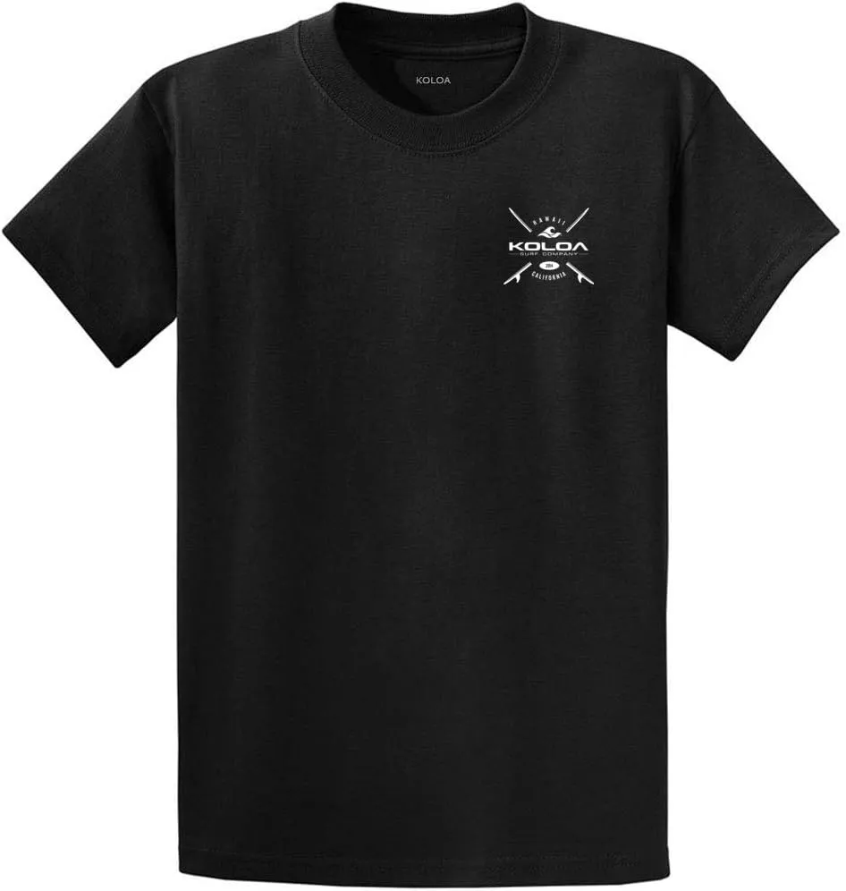 Koloa Surf Cross Boards Logo Heavy Cotton T-Shirts. Regular, Big and Tall Sizes