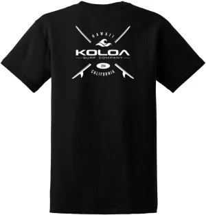 Koloa Surf Cross Boards Logo Heavy Cotton T-Shirts. Regular, Big and Tall Sizes